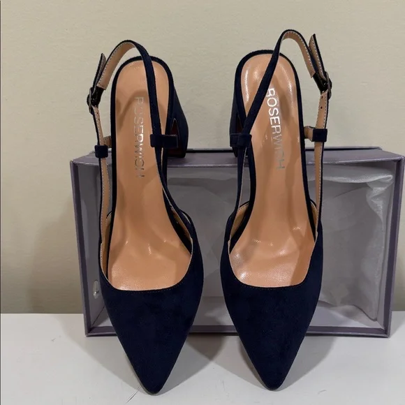 NEW - Roserwish Navy Slingback 2.5” Heels for Women ( sz 8.5) - Picture 6 of 7
